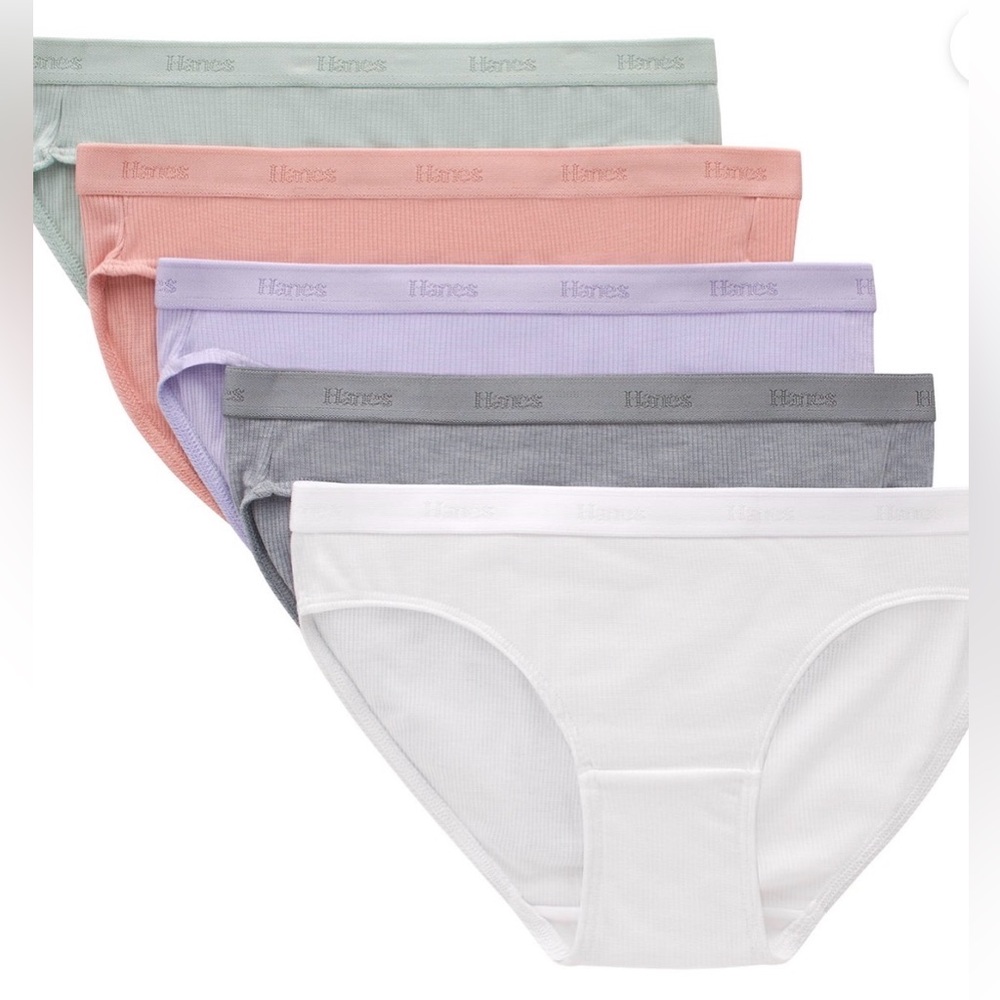 Hanes Originals super soft girls bikini panties; size: 16. You get 5 pair.